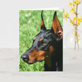 wenskaart Doberman Pinscher Kaart (Gele Bloem)