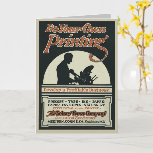  wenskaart "Doe uw eigen drukwerk" Kaart (Gele Bloem)