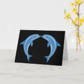 Wenskaart dolfijnen kaart (Gele Bloem)