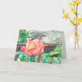 Wenskaart "Double Delight Roos" Amber Larsen Kaart (Gele Bloem)