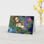 wenskaart "Dragonfly Mermaid" Kaart (Gele Bloem)