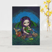 wenskaart "Dragonling Garden III" Kaart (Gele Bloem)