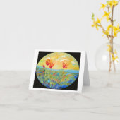 wenskaart 'Drie Rode Bloemen' Kaart (Gele Bloem)