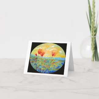 wenskaart 'Drie Rode Bloemen' Kaart