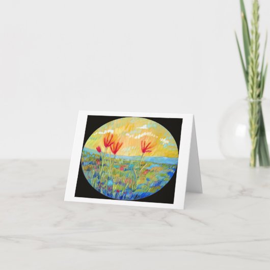 wenskaart 'Drie Rode Bloemen' Kaart (Voorkant)