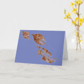 wenskaart "Drie van een soort op blauw" Kaart (Gele Bloem)