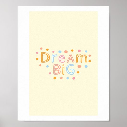 wenskaart, droom groot, leuke bedankkaart poster (Voorkant)