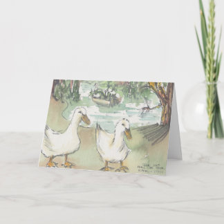 wenskaart "Ducks Waterverf Sketch/Paris" Feestdagen Kaart