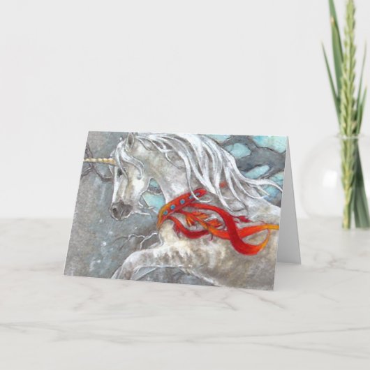 Wenskaart - Eenhoorn Feestdagen Kaart (Voorkant)