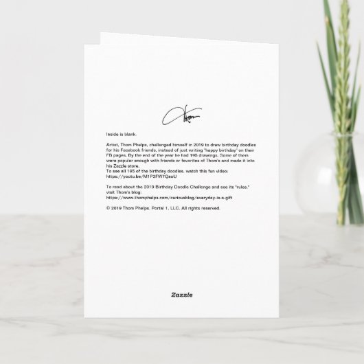 Wenskaart Engelse professor Kaart (Achterkant)