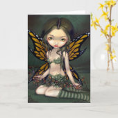 wenskaart "Fairy with Dried Flowers" Kaart (Gele Bloem)