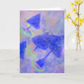 Wenskaart Fantasy Blue Trees Kaart (Gele Bloem)