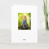 Wenskaart, Fantasy girl fee en vriend wolf Kaart (Achterkant)