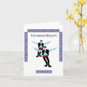 Wenskaart: Fijne naamdag ( in het Grieks ). Kaart (Gele Bloem)