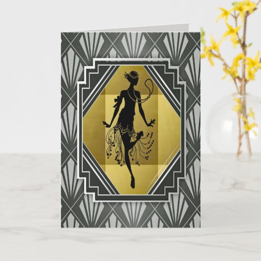 wenskaart flapper kaart (Gele Bloem)