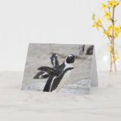 Wenskaart - Flapping Penguin Kaart (Gele Bloem)
