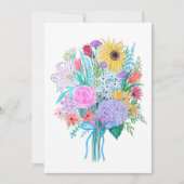 Wenskaart, florale waterverf, blanco binnenkant bedankkaart (Voorkant)