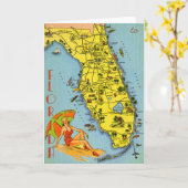 Wenskaart Florida Map Kaart (Gele Bloem)