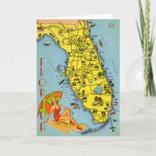 Wenskaart Florida Map Kaart