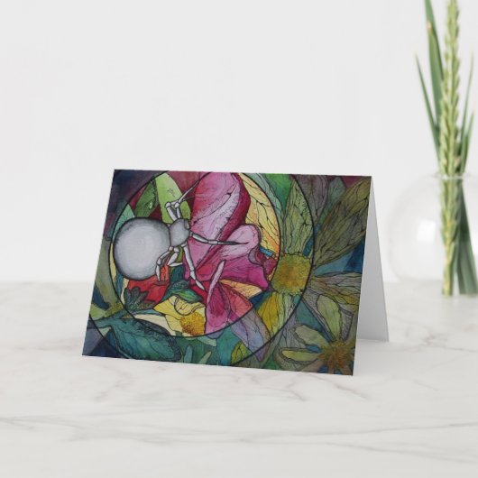 Wenskaart: "Flower Spider" Kaart (Voorkant)