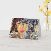 wenskaart "fluweel en staal" kaart (Gele Bloem)