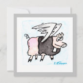 wenskaart "Flying Pastor Pig" Kaart (Voorkant)