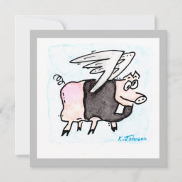 wenskaart "Flying Pastor Pig" Kaart