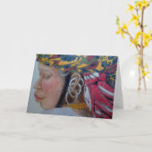 wenskaart "Fulani Woman" Kaart (Gele Bloem)