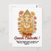 Wenskaart Ganesh Chaturthi Briefkaart (Voorkant / Achterkant)