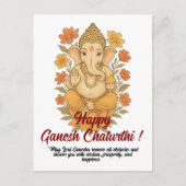 Wenskaart Ganesh Chaturthi Briefkaart (Voorkant)