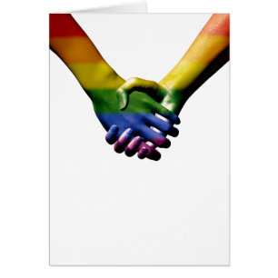 Wenskaart Gay Pride Holding Hands