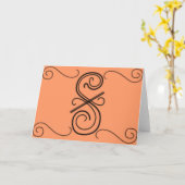 Wenskaart gebogen lijn kaart (Gele Bloem)