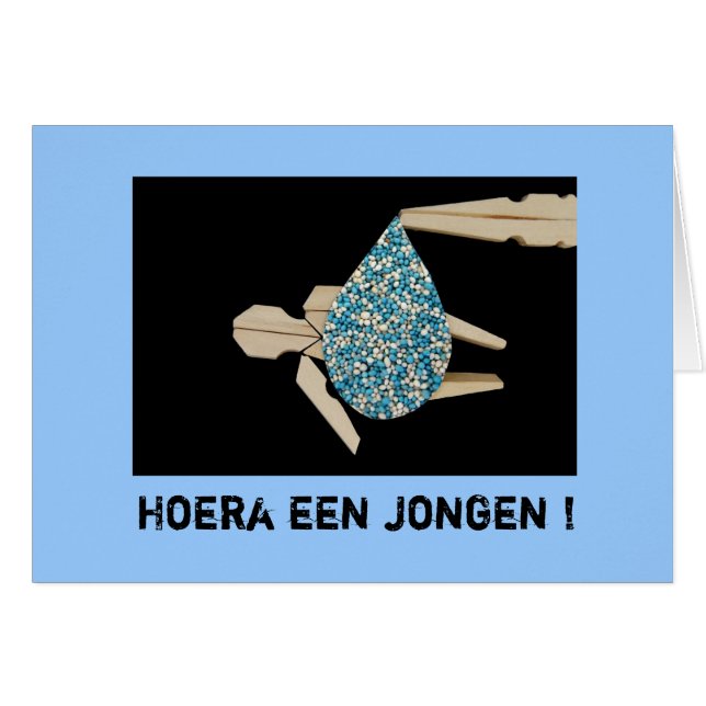 wenskaart geboorte jongen (Voorkant Horizontaal)