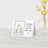 Wenskaart - Gefeliciteerd met de geboorte van twee Kaart (Gele Bloem)