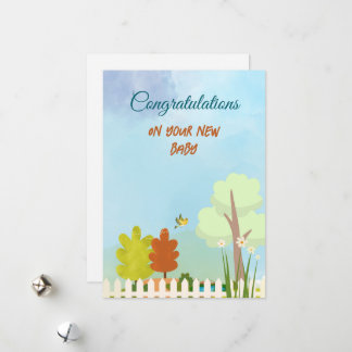 Wenskaart gefeliciteerd nieuwe baby feestdagenkaart