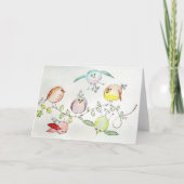 Wenskaart - Gekke kleine vogels Kaart (Voorkant)