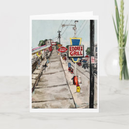 wenskaart "Genève-On-The-Lake Street Uitzicht" Kaart
