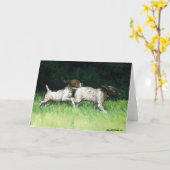 wenskaart "German Shorthaired Pointer Pups" Kaart (Gele Bloem)