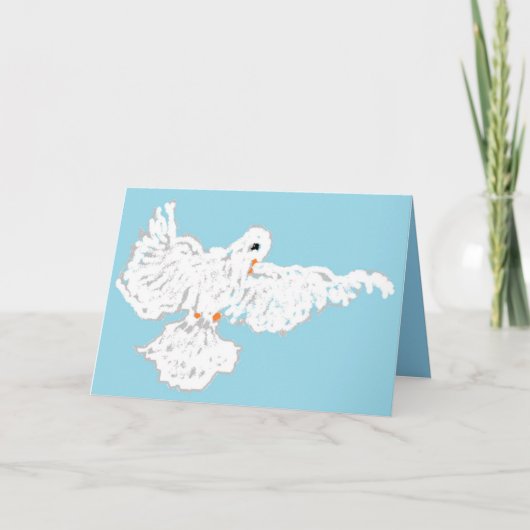 Wenskaart gevouwen : Kaart : duif (Voorkant)