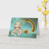 wenskaart "Golden Mermaid" Kaart (Gele Bloem)