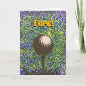 Wenskaart - Golfbal op T-shirt Kaart (Voorkant)