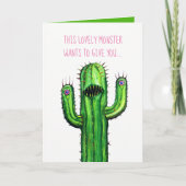 Wenskaart Grappig en griezelig met cactusontwerp Kaart (Voorkant)