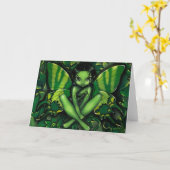 wenskaart "Green Butterfly Fantasy" Kaart (Gele Bloem)