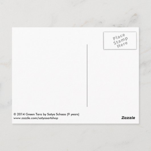 Wenskaart Green Tara Briefkaart (Achterkant)