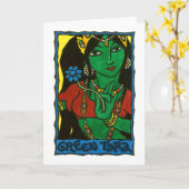 Wenskaart Green Tara Kaart (Gele Bloem)