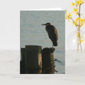 Wenskaart:  Grote Blauwe Reiger Kaart (Gele Bloem)