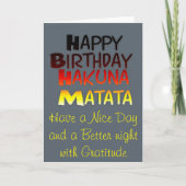 Wenskaart Hakuna Matata Verticale Sjabloon (Voorkant)