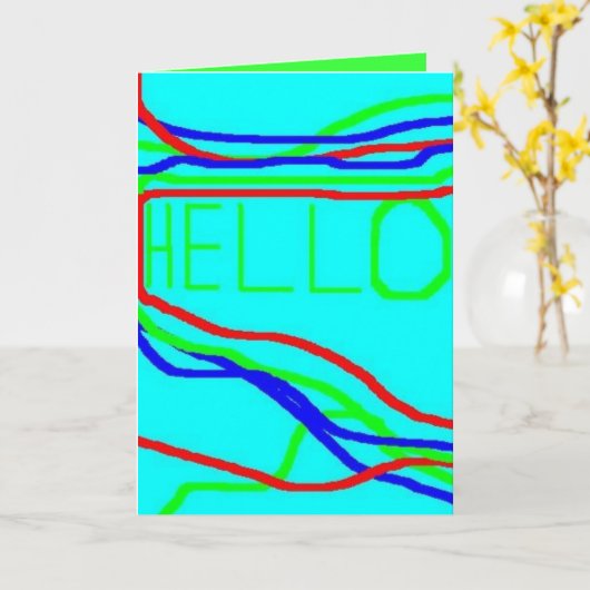 Wenskaart: HALLO!!! Kaart (Gele Bloem)