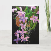 Wenskaart - Hanging Basket of Lavender Orchids Kaart (Voorkant)