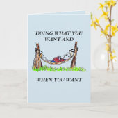 WENSKAART - HANGMAT EN GELUKKIG PENSIOEN KAART (Gele Bloem)